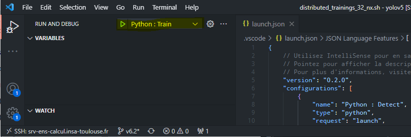 Lancement en mode debug